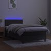 vidaXL Letto a Molle con Materasso e LED Grigio Scuro 100x200 cm