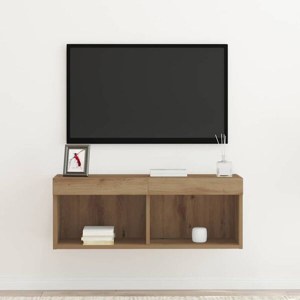 vidaXL Set mobile TV rovere artigianale 80 x 30 x 30 cm