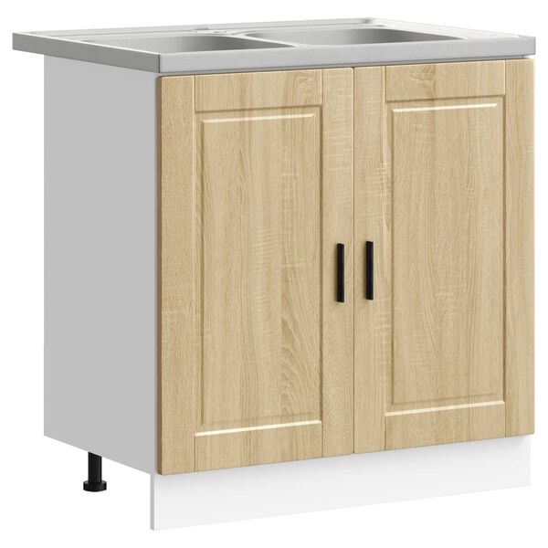 vidaXL Mobiletto per lavabo con porta Porto Marrone 80 x 46 x 81,5 cm