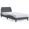 vidaXL Struttura letto Dover Grigio Scuro 90x190 cm in Velluto