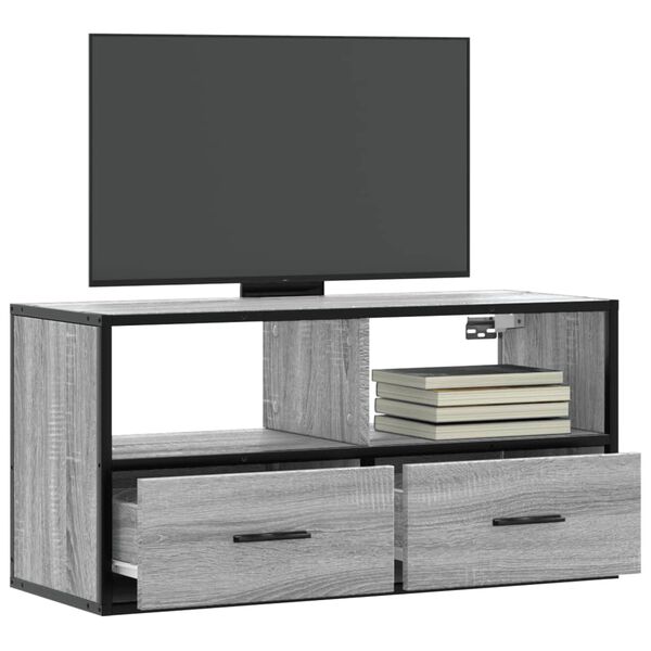 vidaXL Mobile TV Grigio Sonoma 80x31x39,5 cm Legno Multistrato Metallo