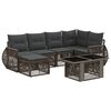 vidaXL Set Divano da Giardino 7 pz Grigio e Grigio Scuro polyrattan