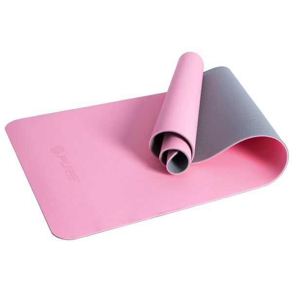 Pure2Improve Tappetino da Yoga 173x58x0,6 cm Rosa e Grigio