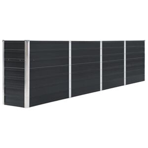 vidaXL Letto di Coltura Rialzato 320x40x77cm Acciaio Zincato Antracite