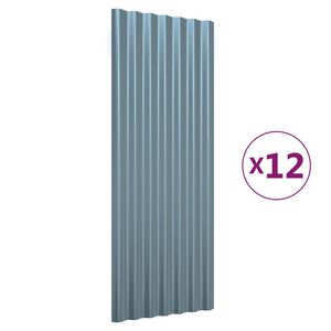 vidaXL Pannelli Tetto 12pz Acciaio Zincato Grigi 100x36cm