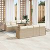 vidaXL Set Divano da Giardino con cuscino 9 pcs Beige Poly Rattan