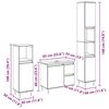 vidaXL Set di mobili per il bagno 3 pcs Rovere Nero 30 x 30 x 190 cm