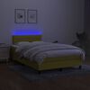 vidaXL Letto a Molle con Materasso e LED Verde 120x200cm in Tessuto