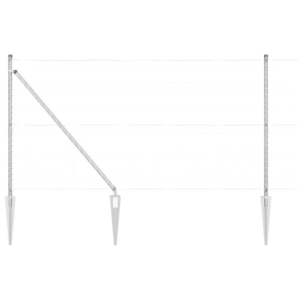 vidaXL Palo della recinzione 26 pcs Grigio 3,2 x 3,2 x 140 cm Acciaio