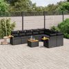 vidaXL Set Divani da Giardino 10pz con Cuscini in Polyrattan Nero