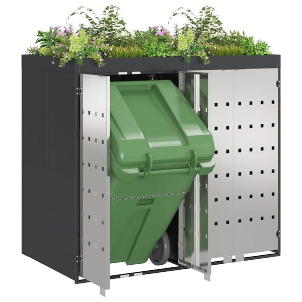 vidaXL Contenitore per Rifiuti per 3 Bidoni 340 x 77.5 x 115.5 cm