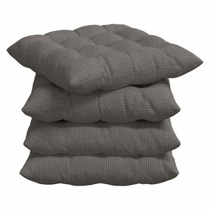 vidaXL Cuscini per Seduta 4 pz Tessuto in Cords Grigio Chiaro