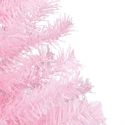vidaXL Albero di Natale Preilluminato con Palline Rosa 210 cm PVC