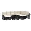 vidaXL Set Divano da Giardino 10 pz Nero e Bianco Crema polyrattan