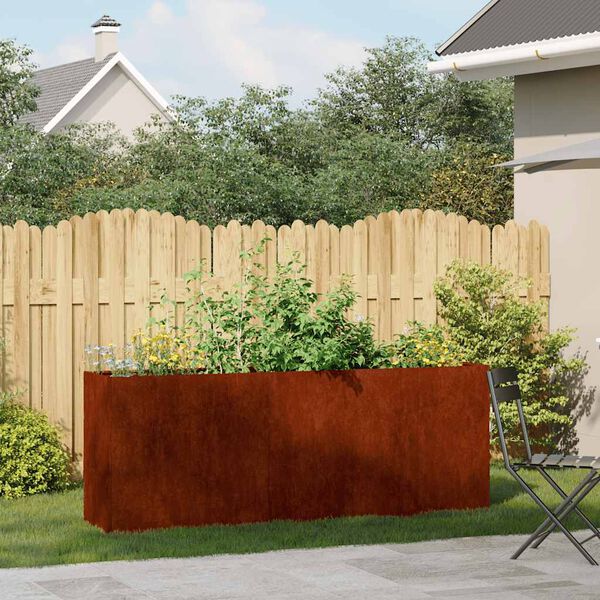 vidaXL Fioriera Arrugginita 200x40x80 cm in Acciaio Corten