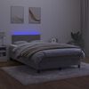vidaXL Letto a Molle con Materasso e LED Grigio Chiaro 120x200 cm Velluto