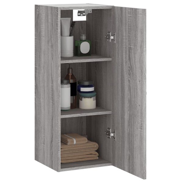 vidaXL Mobile a Parete Grigio Sonoma 34,5x34x90 cm Legno Multistrato
