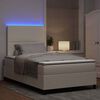 vidaXL Letto a Sorgente LED con testiera Crema e Bianco 120 x 200 cm