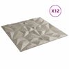 vidaXL Pannelli da parete 12 pcs Beton ametista 50 x 50 cm Schiuma XPS