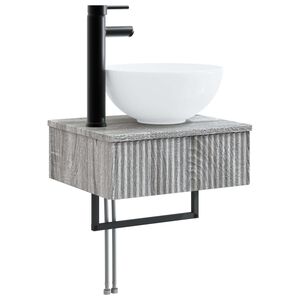 vidaXL Lavabo da Parete Sonoma grigio 40 x 35 x 39 cm