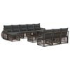 vidaXL Set Divano da Giardino 11 pz Grigio e Grigio Scuro polyrattan