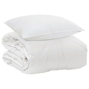 vidaXL Duvet per Tutte le Stagioni con cuscino 2 pcs Bianco Microfibra
