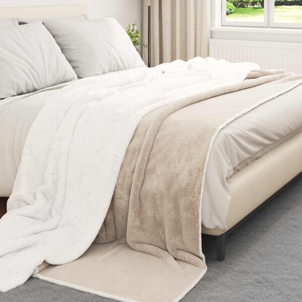 vidaXL Coperta Beige 240 x 270 cm Panno