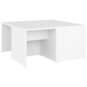 vidaXL Tavolini da Salotto 4 pz Bianchi 33x33x33 cm in Multistrato
