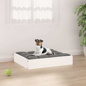 vidaXL Cuccia per Cani Bianca 51,5x44x9 cm in Legno Massello di Pino