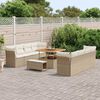 vidaXL Set Divano da Giardino 11 pcs Beige polyrattan