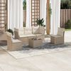 vidaXL Set Divano da Giardino 6 pz con Cuscini Beige in Polyrattan