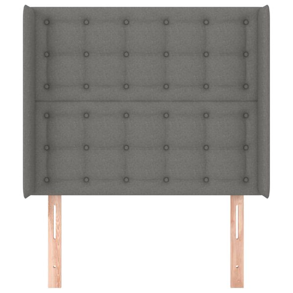 vidaXL Testiera ad Orecchio GrigioScuro 103x16x118/128cm inTessuto