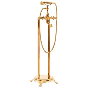 vidaXL Rubinetteria a Colonna per Vasca Bagno Acciaio Inox 99,5cm Oro