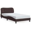 vidaXL Giroletto senza Materasso Hvar Marrone Scuro 100x200 cm Tessuto
