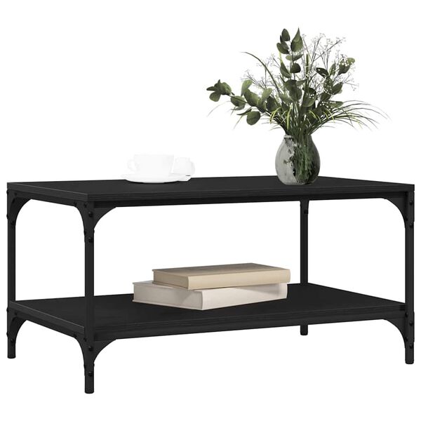 vidaXL Tavolino da salotto Rovere Nero 81 x 50 x 40 cm