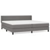 vidaXL Giroletto a Molle con Materasso Grigio Scuro 200x200 cm Tessuto