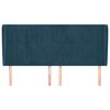 vidaXL Testiera ad Orecchio Blu Scuro 163x23x118/128 cm in Velluto