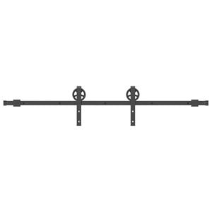 vidaXL Kit di Binari per Porte Scorrevoli 183 cm Acciaio Nero