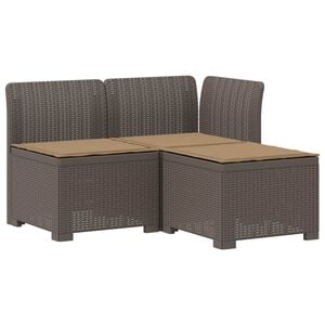 vidaXL Divano da giardino 3 posti con cuscini in look rattan PP