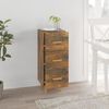 vidaXL Credenza Rovere Fumo 34,5x34x90 cm in Legno Multistrato