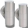 vidaXL Applique LED Parete 2pz Acciaio Inox Proiezione Alto/Basso