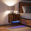 vidaXL Comodino a Parete con luci LED Rovere Fumo
