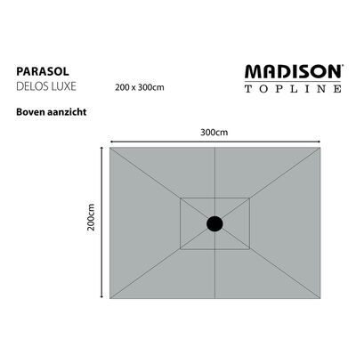 Madison Ombrellone Delos Luxe 300x200 cm Grigio PAC5P014