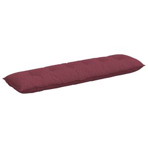 vidaXL Cuscino per Schiena Rosso Vino 180 x 19 x 50 cm Tessuto
