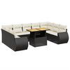 vidaXL Set Divani da Giardino 10pz con Cuscini in Polyrattan Nero