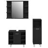 vidaXL Set di mobili per il bagno 3 pcs Nero 30 x 30 x 99,5 cm