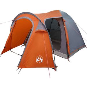 vidaXL Tenda a Cupola Cupola Grigio e arancione 384 x 254 x 170 cm