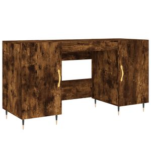 vidaXL Scrivania Rovere Fumo 140x50x75 cm in Legno Multistrato