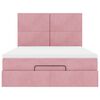 vidaXL Struttura Letto Pouf con Materassi Rosa 140x190 cm in Velluto