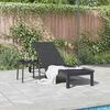vidaXL Lettino da Sole 1-persona Nero 206 x 62.5 x 74 cm polyrattan